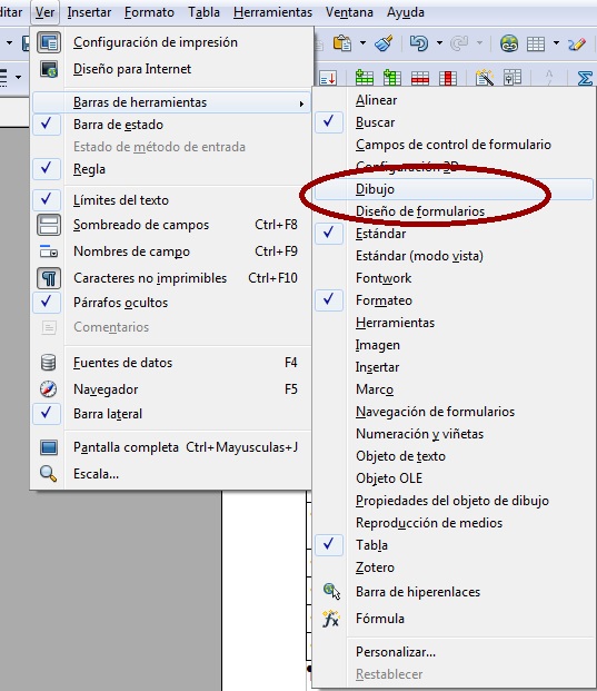 Como hacer un esquema en OpenOffice
